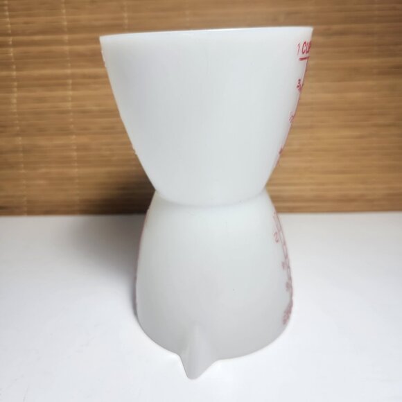 Tupperware Wet/Dry Double Measuring Cup 8 oz. Hourglass 2-Sided Plastic Vintage - Picture 3 of 6